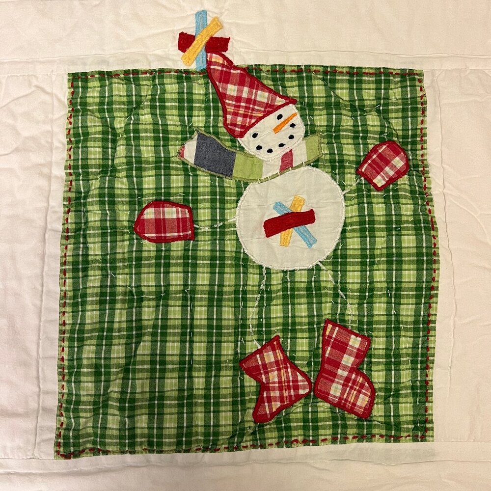 Pottery Barn Kids Quilted Christmas Patchwork Quilt Full/Queen NWOT - Picture 7 of 10